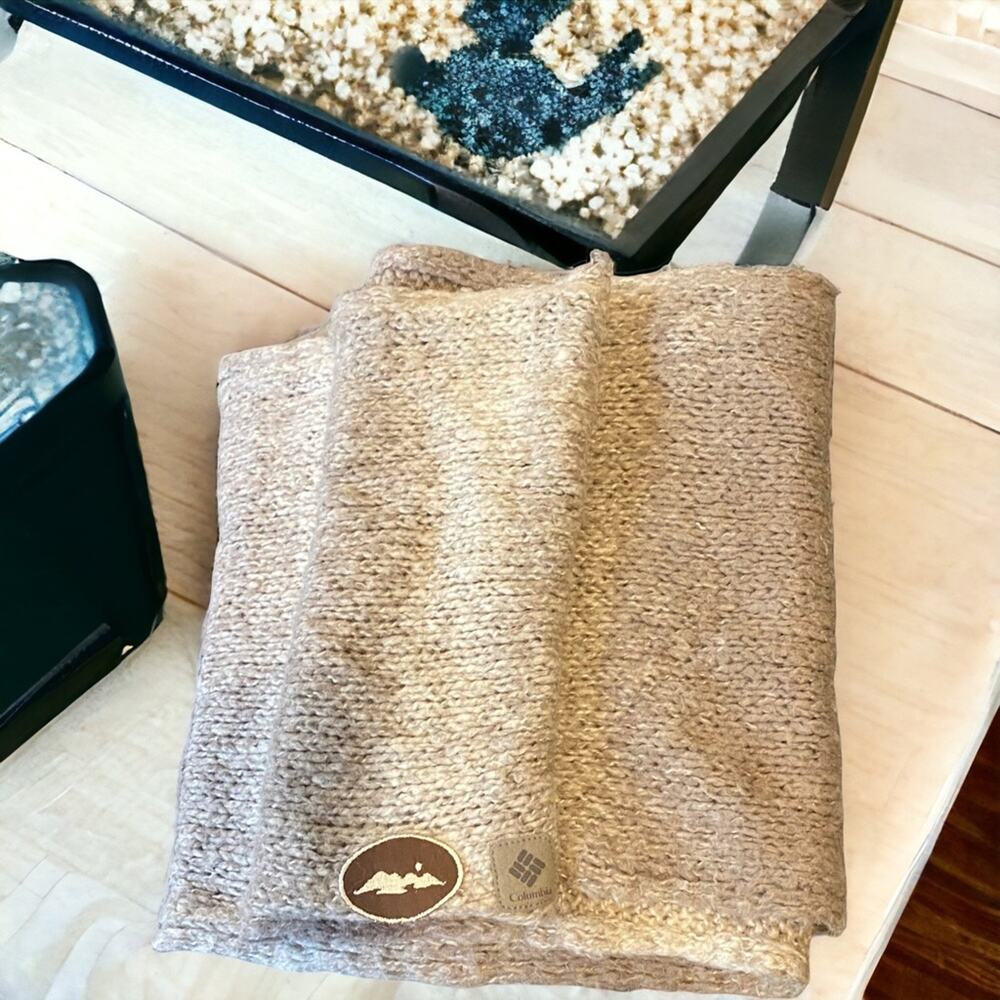 Columbia Infinity fall Knit Scarf Wool blend brown ombre variegated